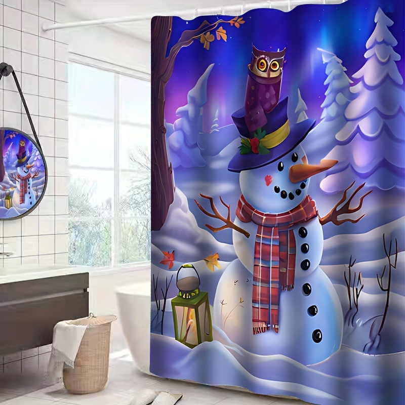 Juego Baño Navidad Invierno 4 Piezas Juego Cortina Ducha - Temu Chile