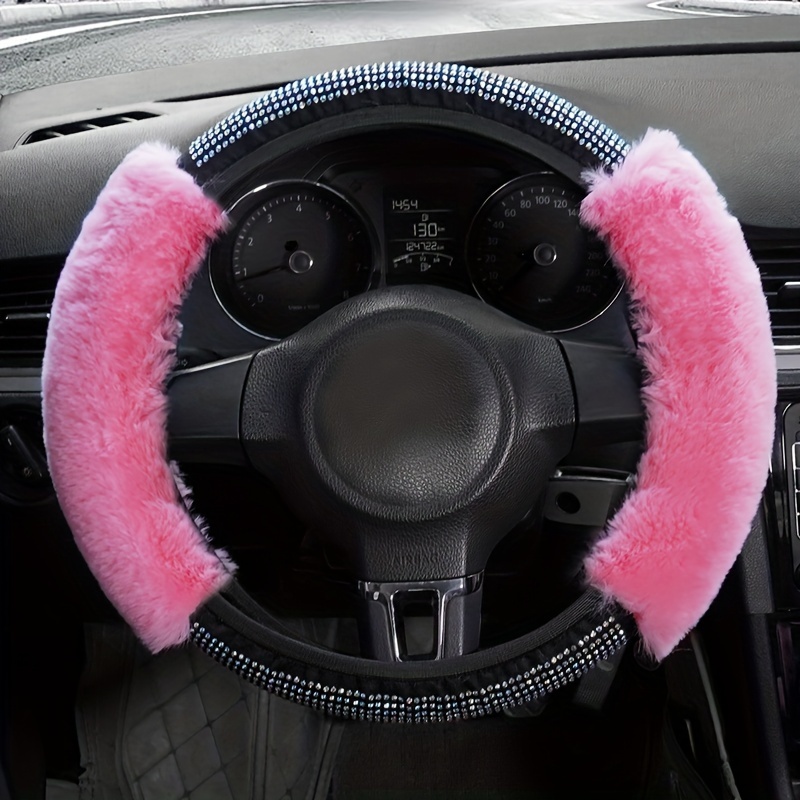 Winter Plush Fluffy Steering Wheel Cover Imitated Rabbit Fur