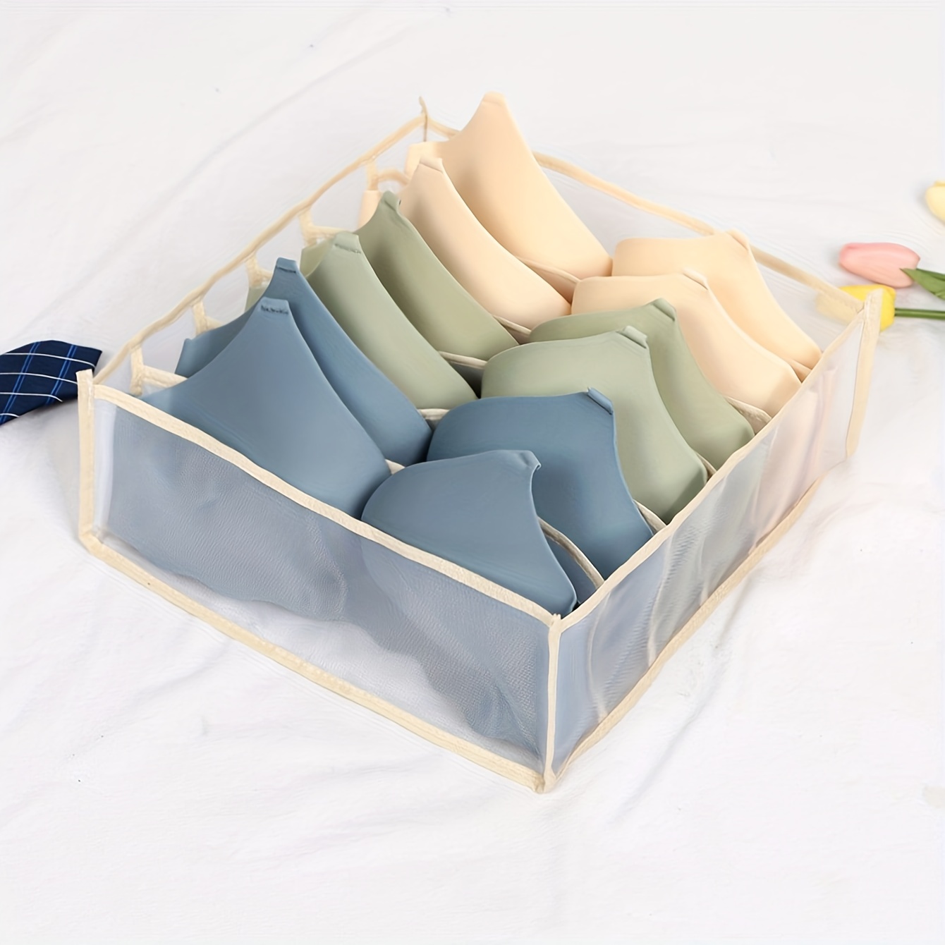 Mesh Underwear Storage Bag Foldable Bra Organizer Box Temu Kuwait