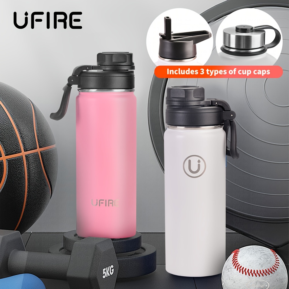 Triple Insulated Stainless Steel Water Bottle with Straw Lid - Flip Top Lid  - Wide Mouth Cap (26 oz) Sports Drink Bottle, Keeps Hot and Cold - Great