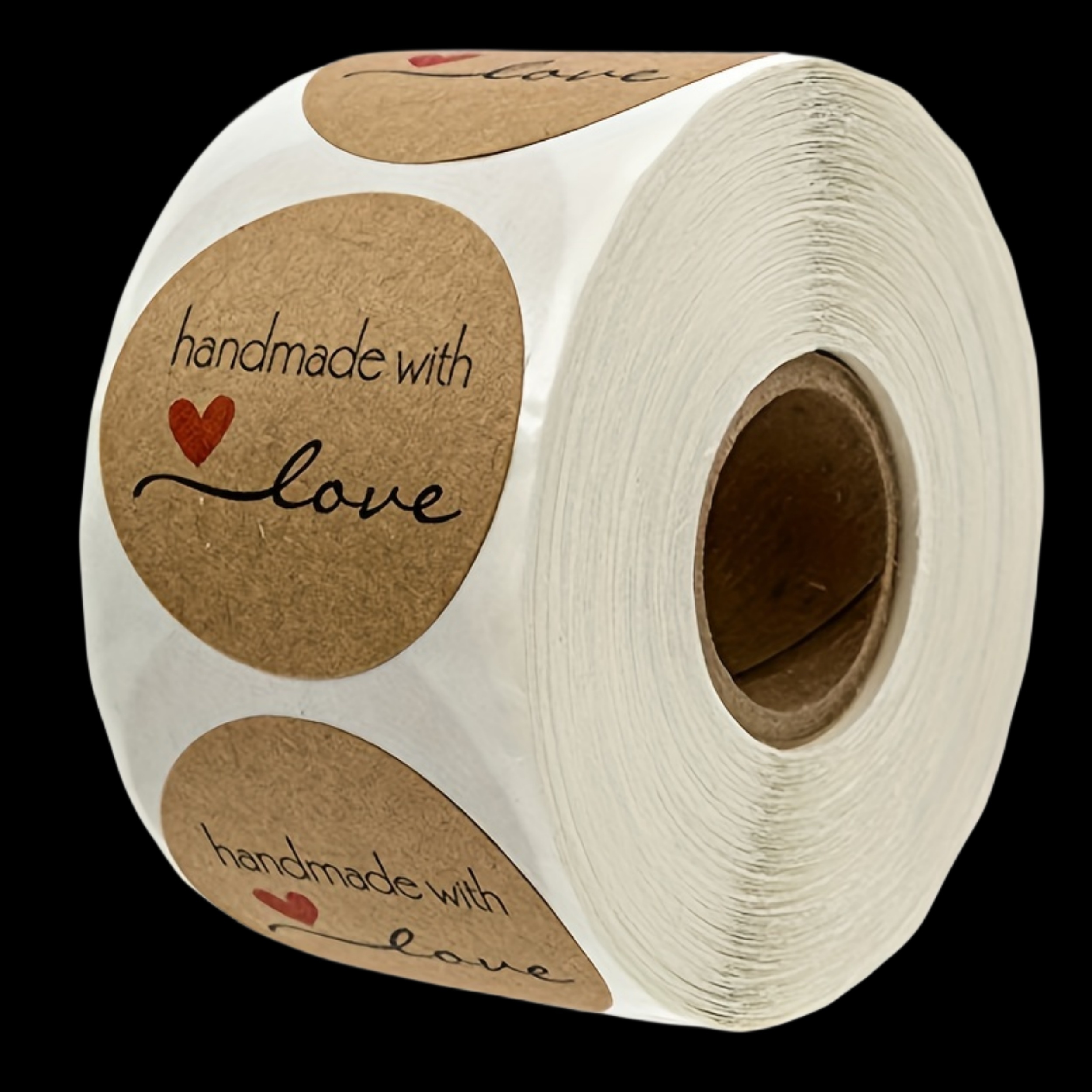 

500pcs/roll Paper Sticker Handmade With Love Stickers For Envelope And Package Seal Labels Stationery Handcraft