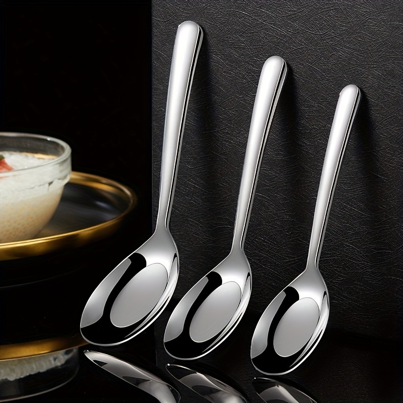 Square Head Spoon 304 Stainless Steel Spoon Soup Spoon - Temu