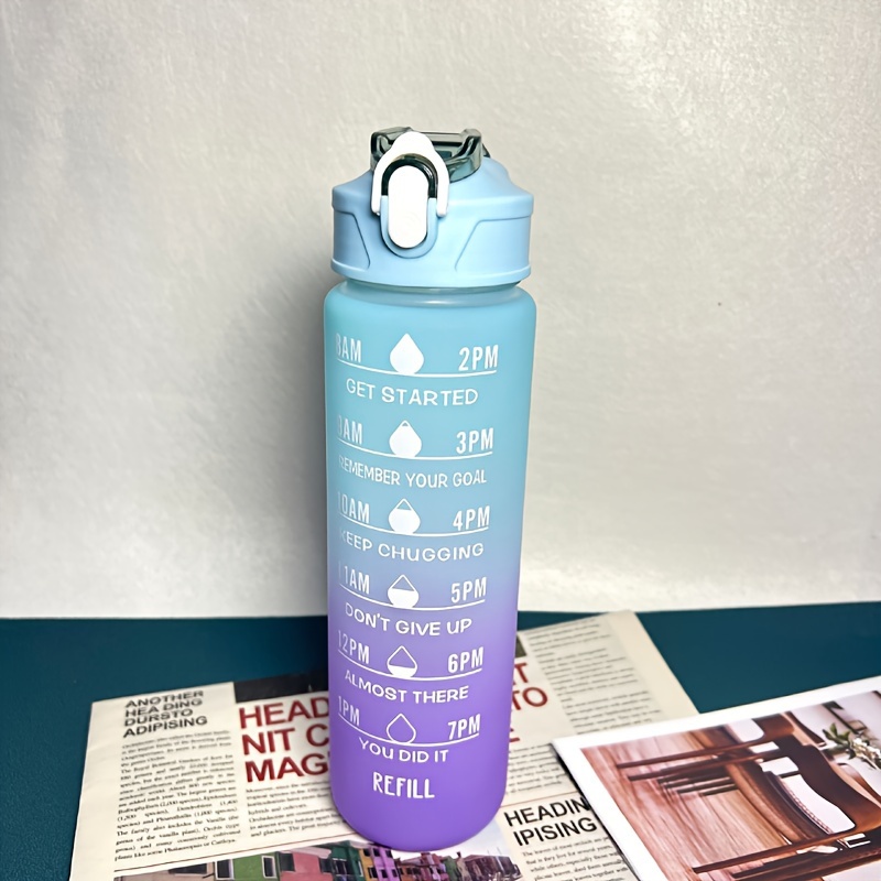 900ml Outdoor Gradient Color Frosted Sports Water Bottle In Light