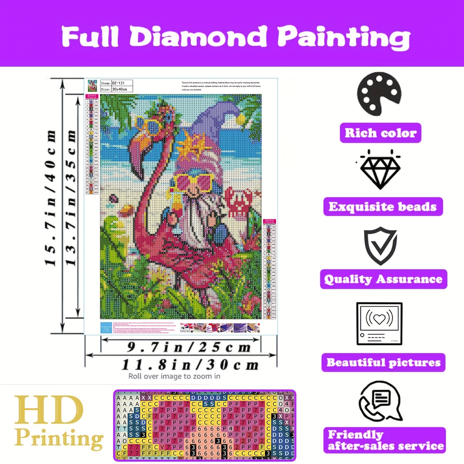 Bulk-buy DIY 5D Diamond Painting Kit for Adults Flamingo Diamond Art Kits  for Adults Paint with Diamonds Home Wall Decor price comparison