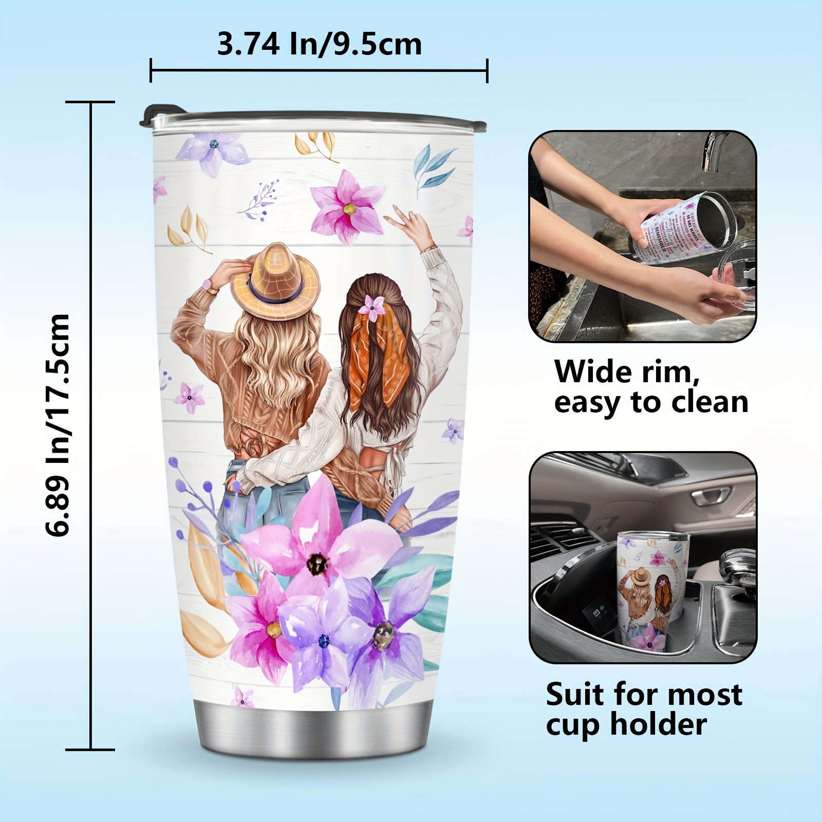 Stainless Steel Tumbler Insulated Coffee Cup Sister Gifts - Temu