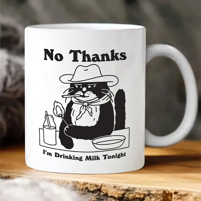 Funny Cowboy Cat Coffee Mug Ceramic Mug Double sided Design - Temu