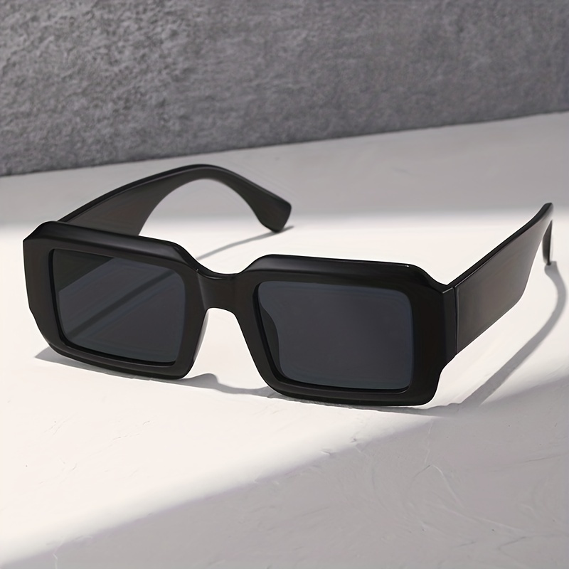 Y2k Rectangle Frame Fashion Sunglasses Women Men Hiphop Anti - Temu