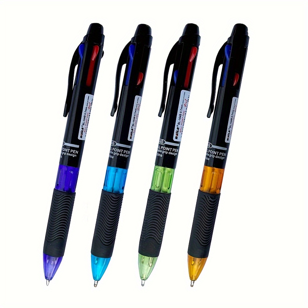 12 Bolígrafos Coloridos, Bolígrafo Multicolor 4 En 1 0,7 Mm, Punta Fina,  Bolígrafos Retráctiles 4 Colores, Útiles Escolares Oficina, Regalo  Estudiantes Enfermeras - Oficina Escuela - Temu