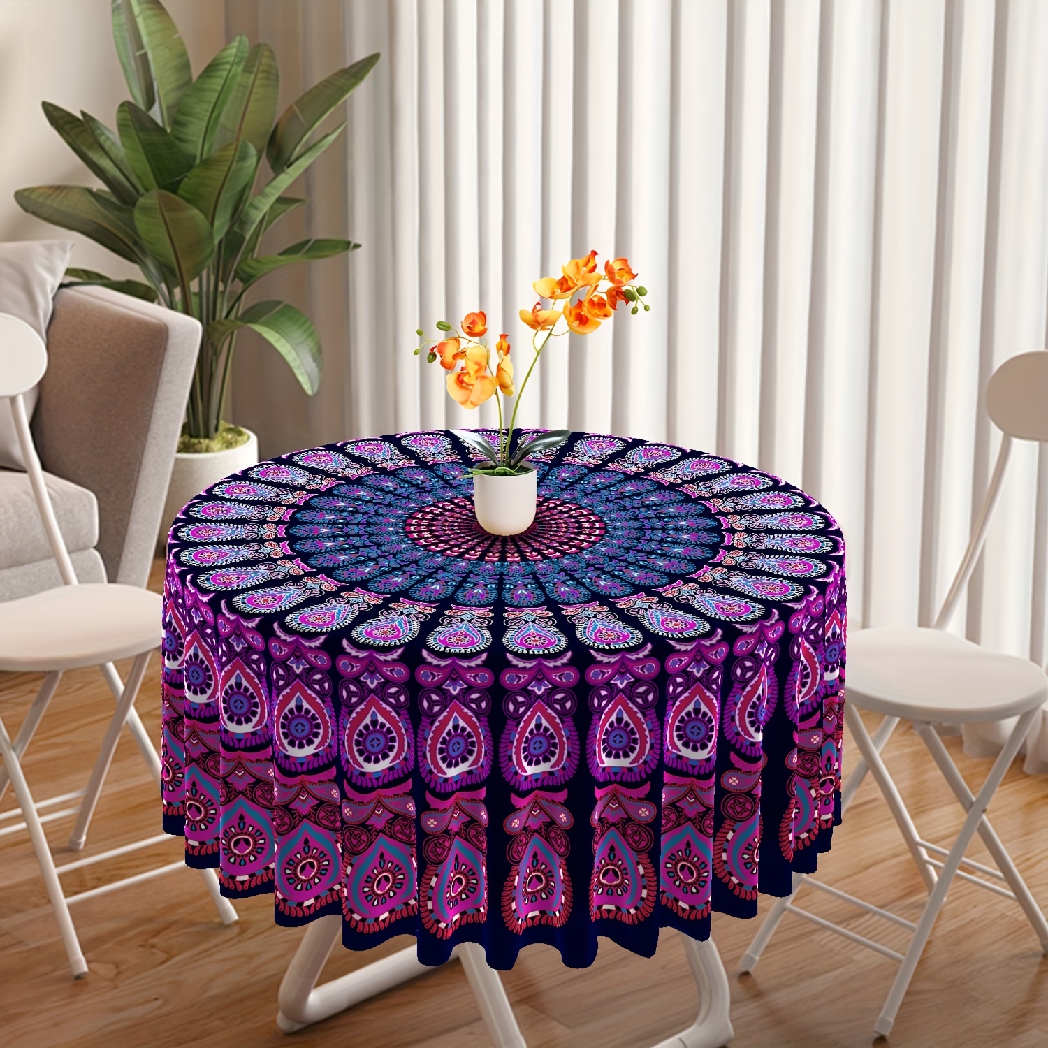 Camino de mesa de 10 x 69 pulgadas, tejido de algodón con encaje de  ganchillo bohemio con borlas para mesa de comedor del hogar, decoración de  estilo