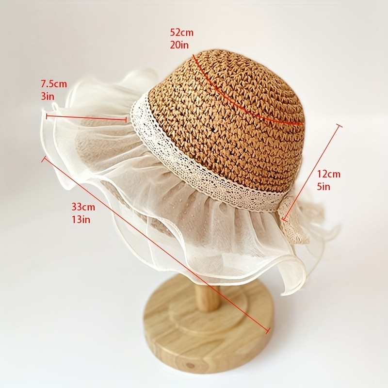 Children Soft Straw Hat Beach Sun Protection Sunshade Hat For Girls Summer  - Temu