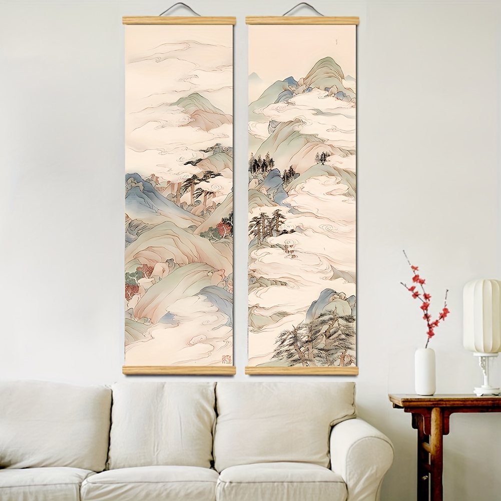 Canvas Poster Wooden Frame Modern Art Asian Wall Art Temu