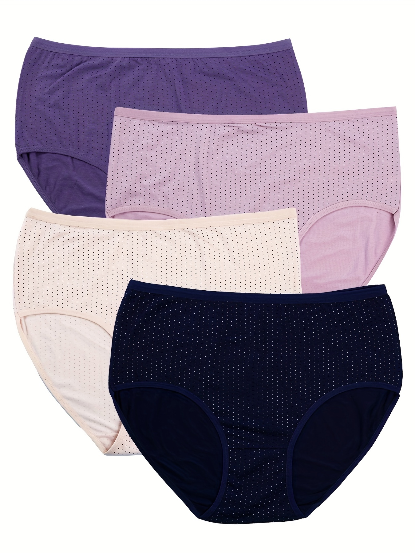wirarpa Women's Cotton Underwear Comfy Mid Waisted Plus Size Briefs 5 Pack  Breathable Ladies Panties Multicolor Size 4 at  Women's Clothing store