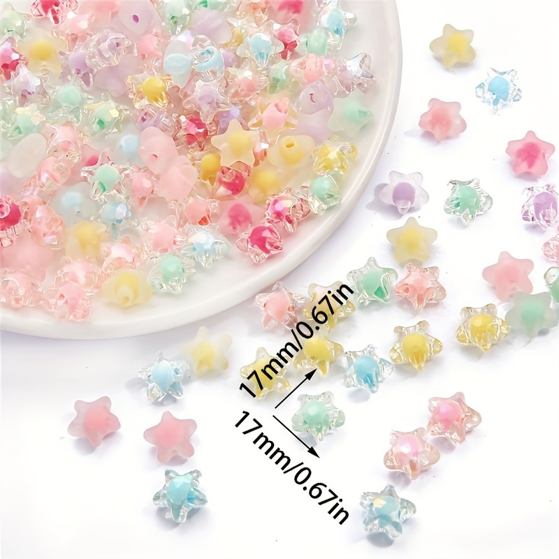 Candy Color Acrylic Heart Beads Star Beads Round Beads - Temu