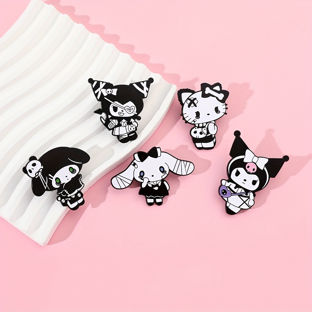 1pc Fashion Brooch, Cute Kuromi Melody Enamel Pin, Wallet Bag Clothing Jewelry, Jewels Metal Badge Accessories, Gift for Temu