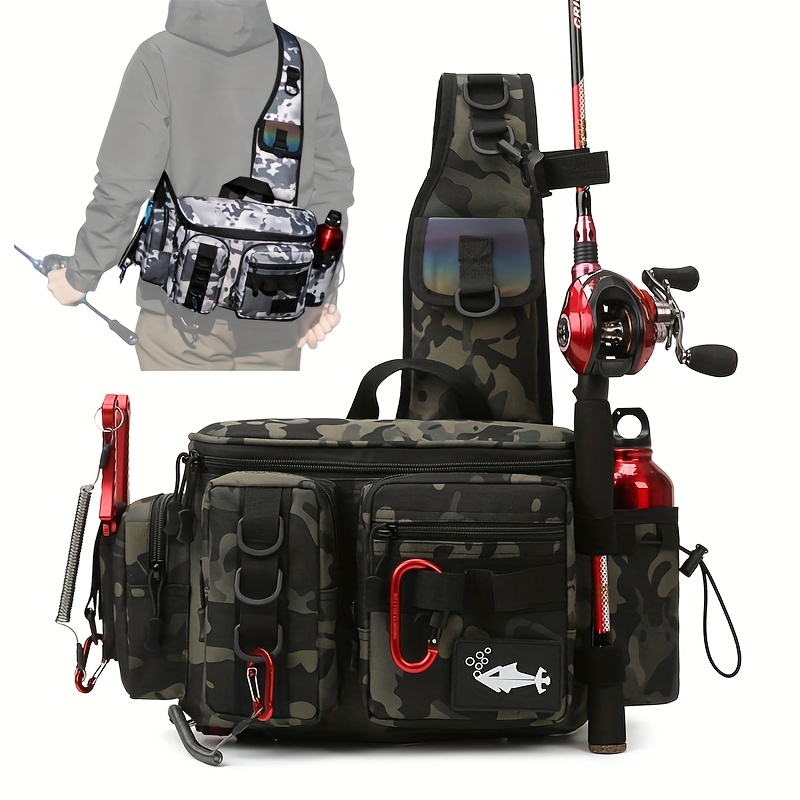 The Ultimate Outdoor Fishing Bag: Tackle Box Rod Holder In - Temu