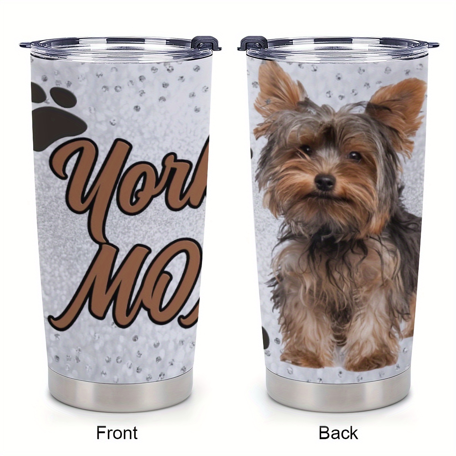 

1pc 20oz, Stainless Steel Car Cup, Cute Dog Print Double Wall Vacuum Insulated Travel Mug, Gifts For Parents, Relatives And