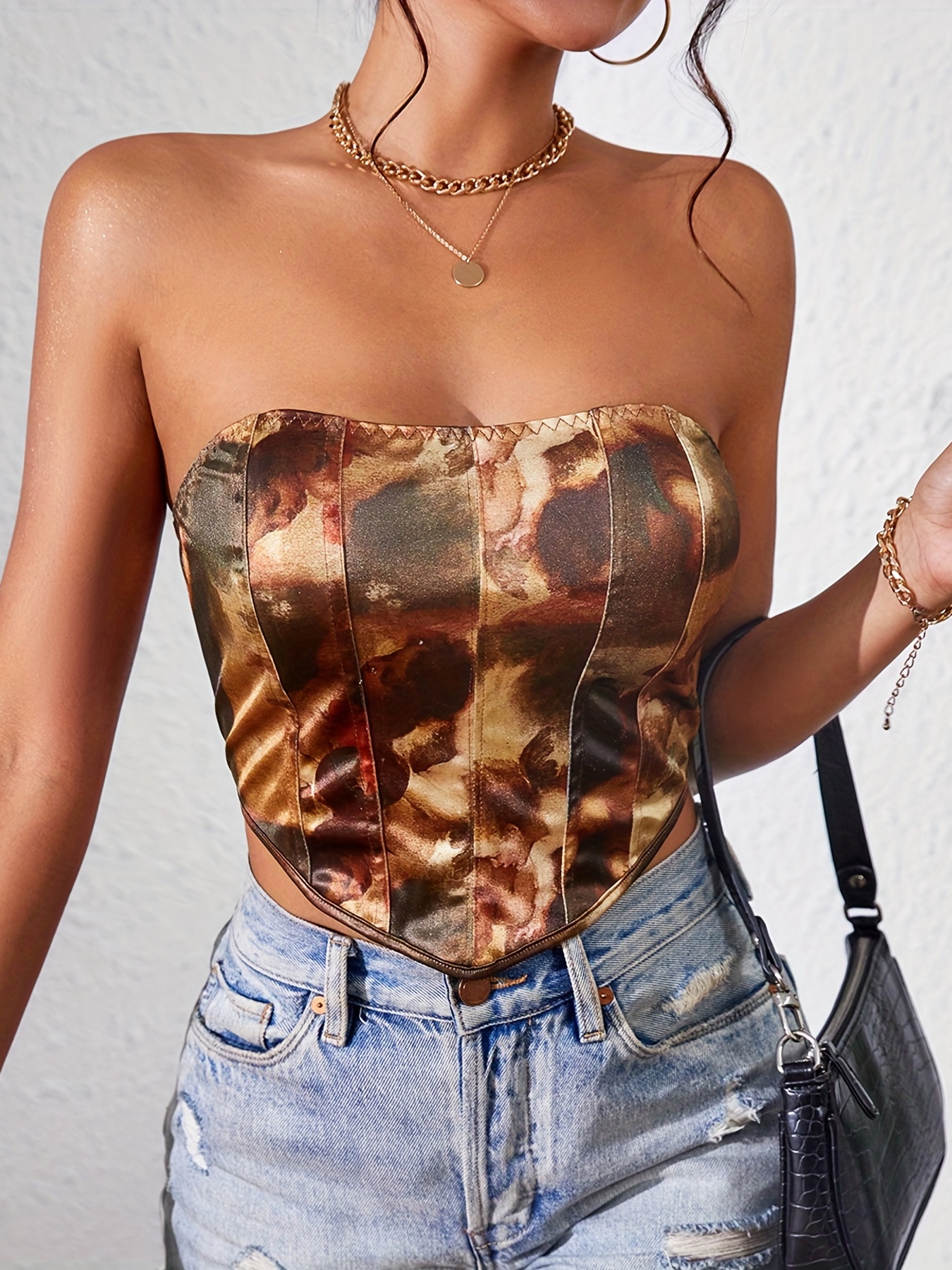 Lettuce Trim Shirred Crop Tube Top Sexy Strapless Top Summer - Temu