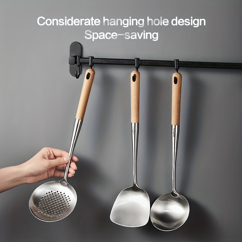 Stainless Ladle without Holes / Wooden Handle