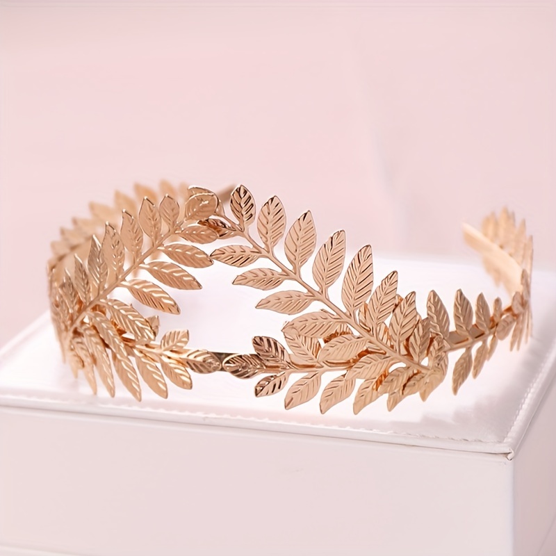 Baroque Leaves Decor Tiara Crown Headband Bridal Hair Accessories