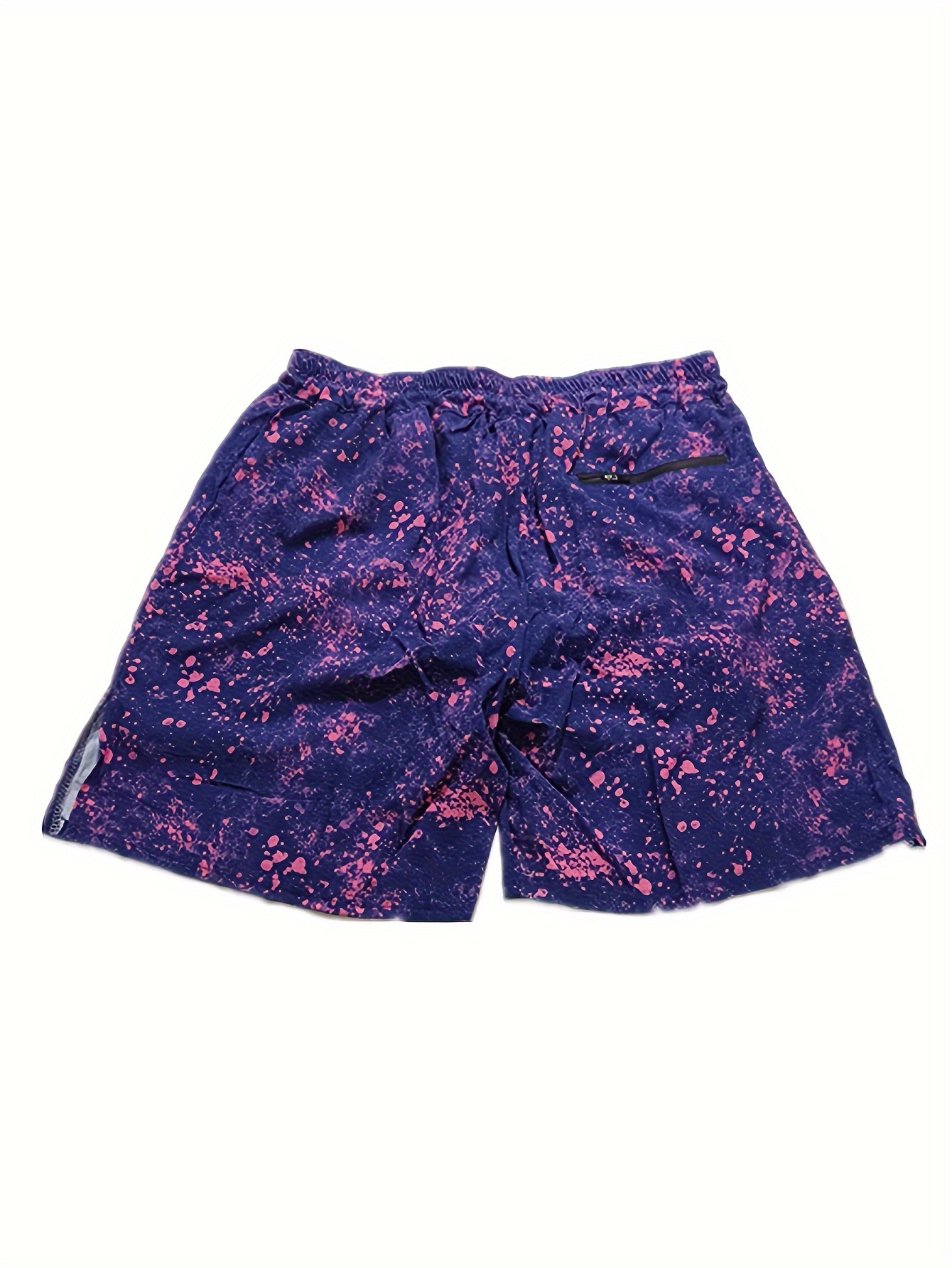 2-in-1 Double Layer Shorts With Inner Zipper Pocket, Men's High Stretch Sports Shorts For Summer Gym Workout Training