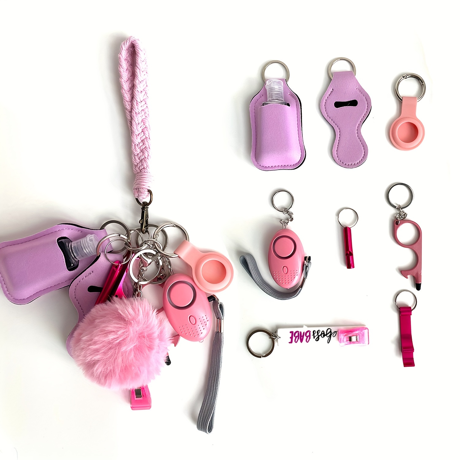 Fluorescent Color Safety Keychain Full Set Self Defense - Temu