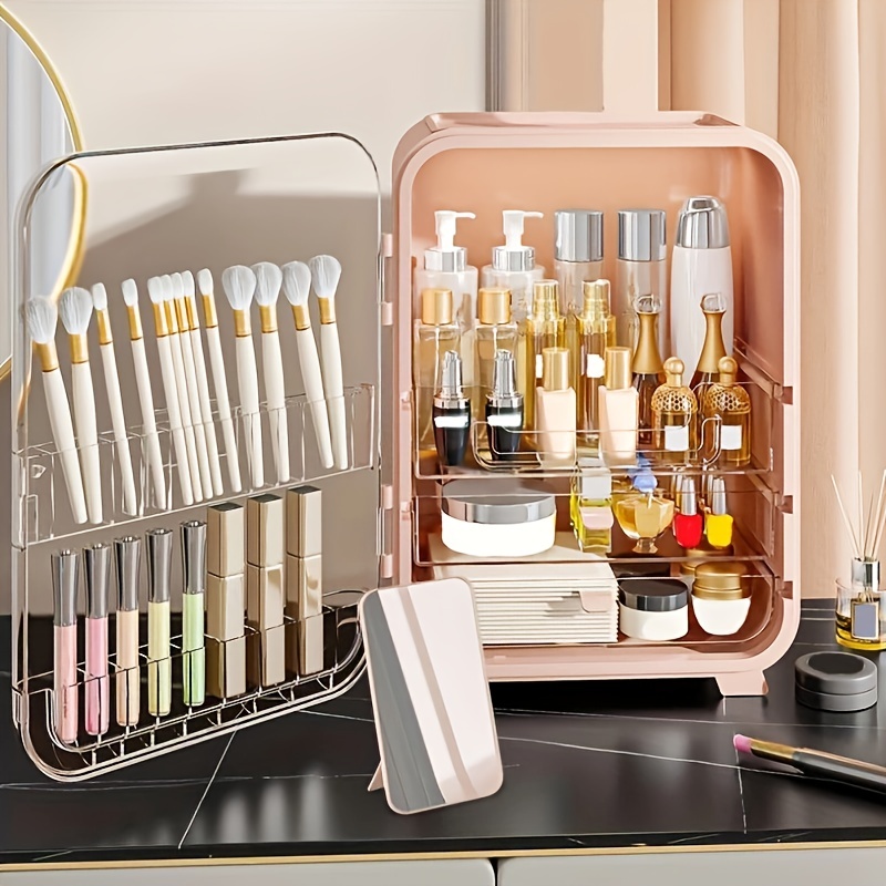 Large Capacity Makeup Organizer Dust Water Proof Cosmetics - Temu
