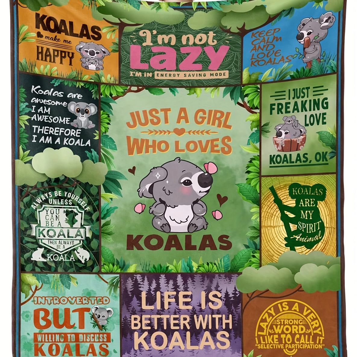 Koala Blanket Just A Girl Who Loves Koalas Blanket Koala Decor Gifts for  Girls Kids Lightweight Flannel Throw Blanket Soft Cozy Throw Sofa Bed  Blanket