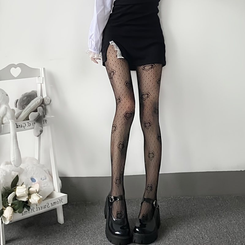 Women's Fishnet Floral Patterned Tights High Waisted - Temu Philippines