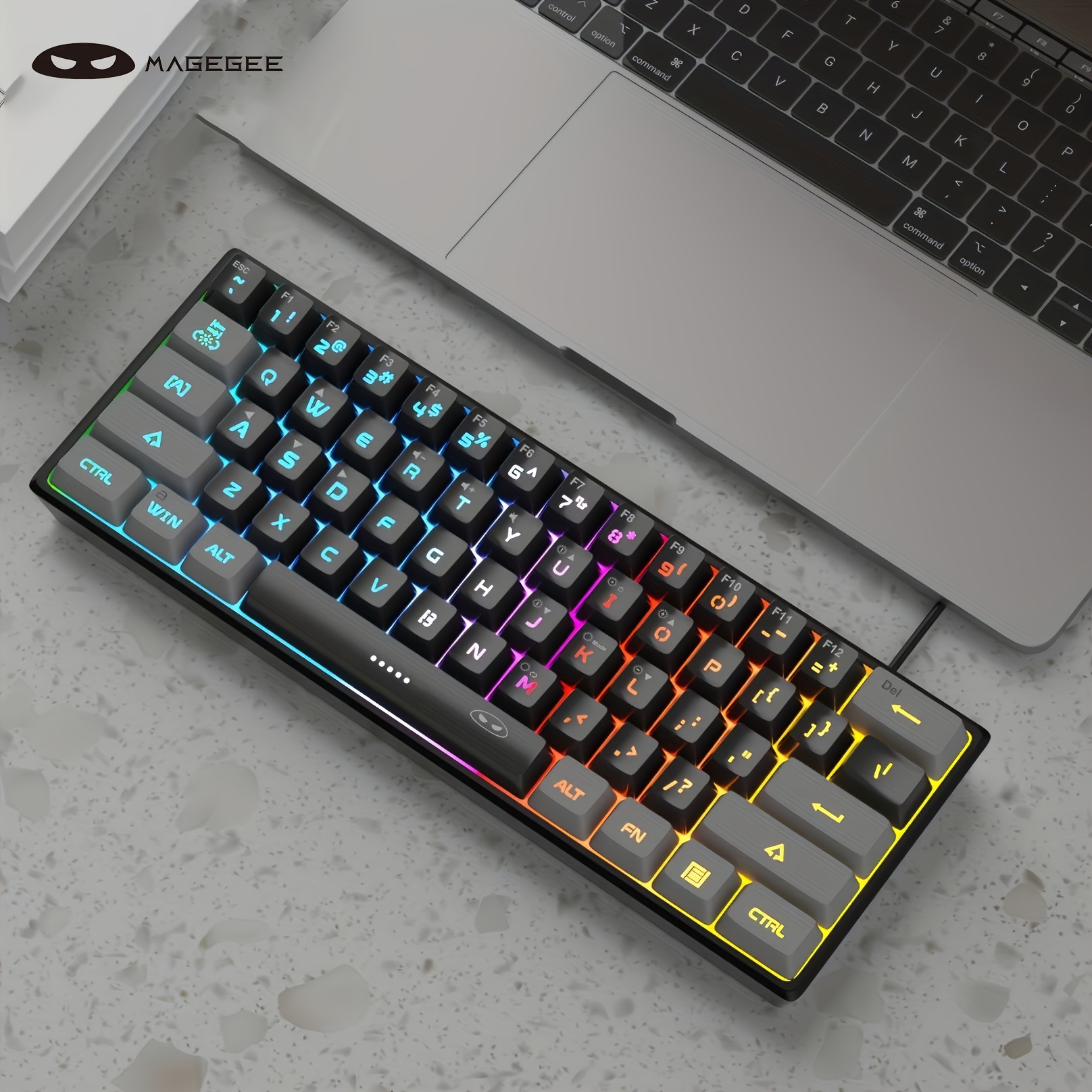

Magegee Ts91 Mini 60% Gaming/office Keyboard, Waterproof Keycap Type Wired Rgb Backlit Compact Computer Keyboard For Windows//laptop