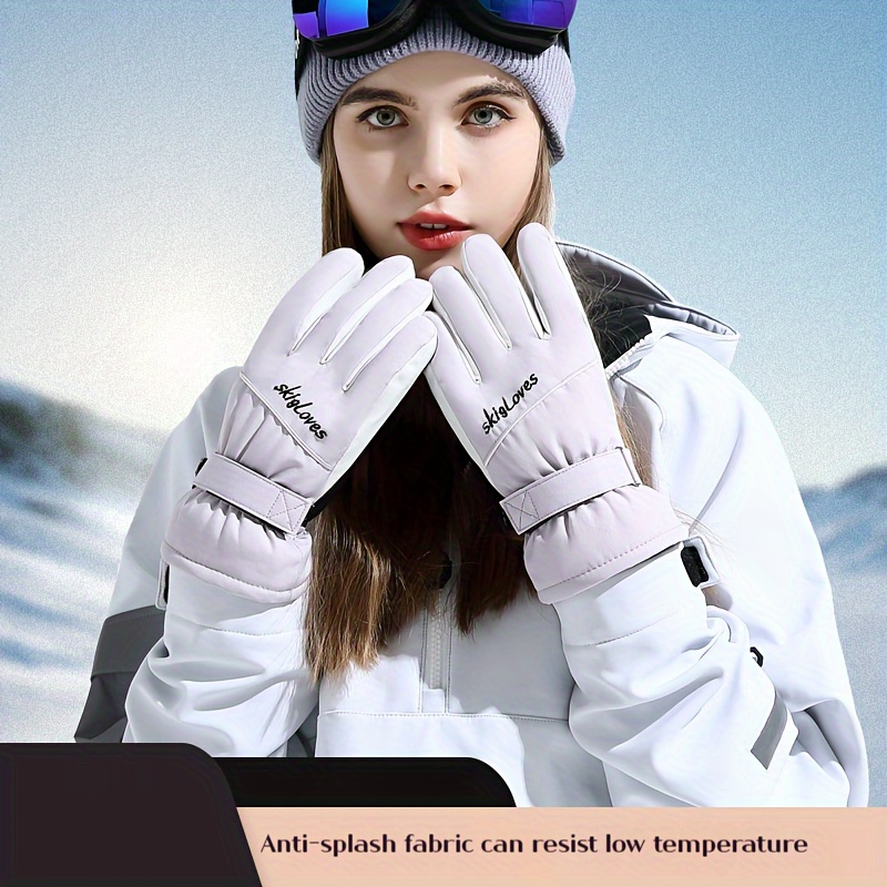 2 pares de guantes de esquí de invierno para mujer impermeables
