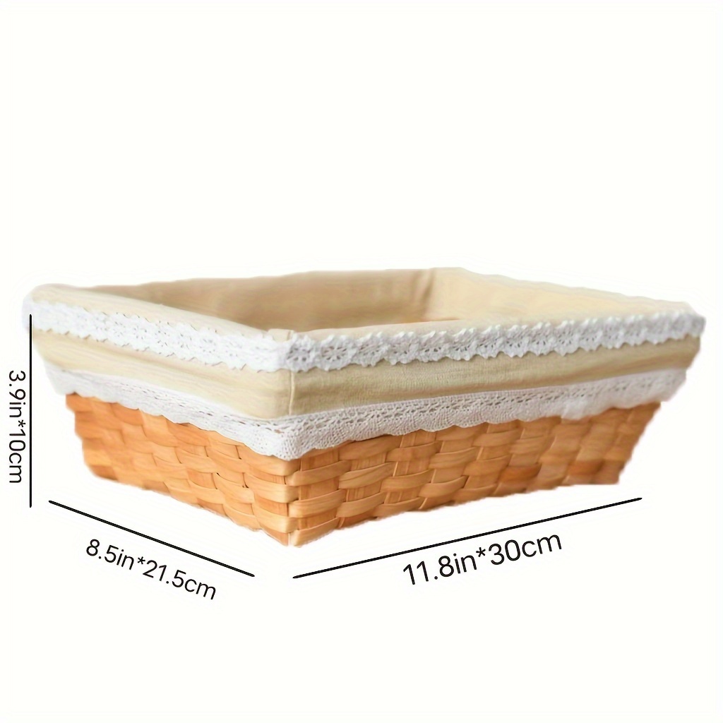 1pc hand woven storage basket rattan desktop organizer willow woven cotton and linen storage basket sundries snack storage finishing storage box home decor christmas gift new year gift gift for man gift for woman