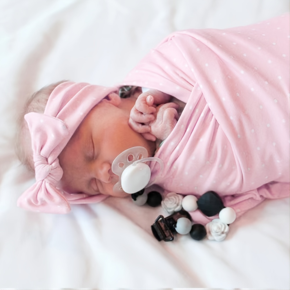 Baby Swaddle Wrap Cloth with Rabbit Ears Hairband Set
