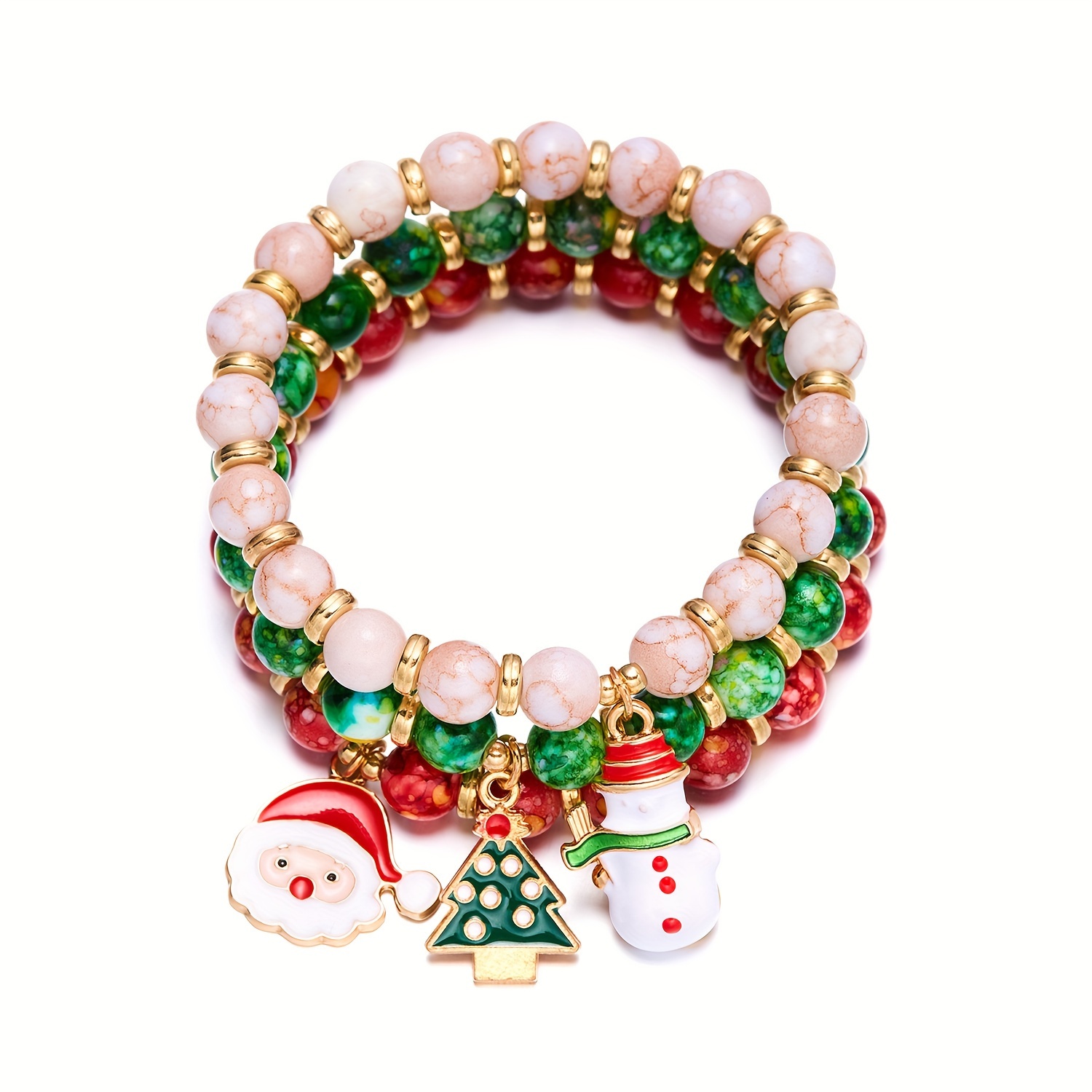 Christmas Charm Bracelet Making Kit Elegant Red And Green - Temu