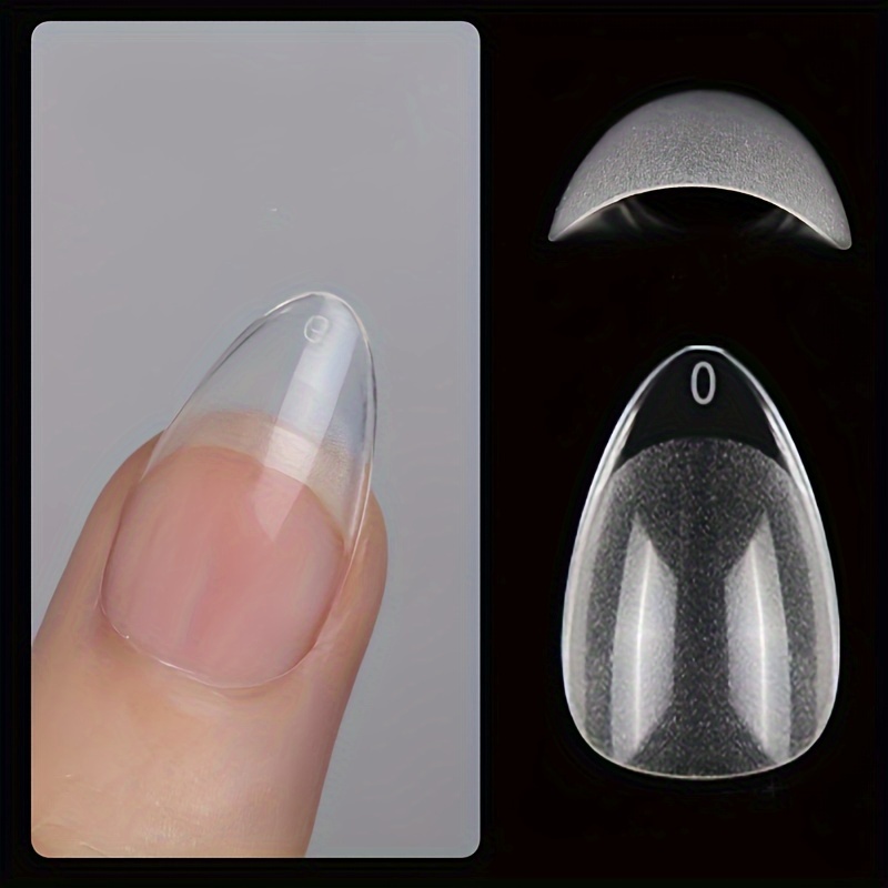 500 Stück Mandel-Nagel-Tipps – Transparent, Für Gel-Lack, Einheitsgröße, In Aufbewahrungsbeutel