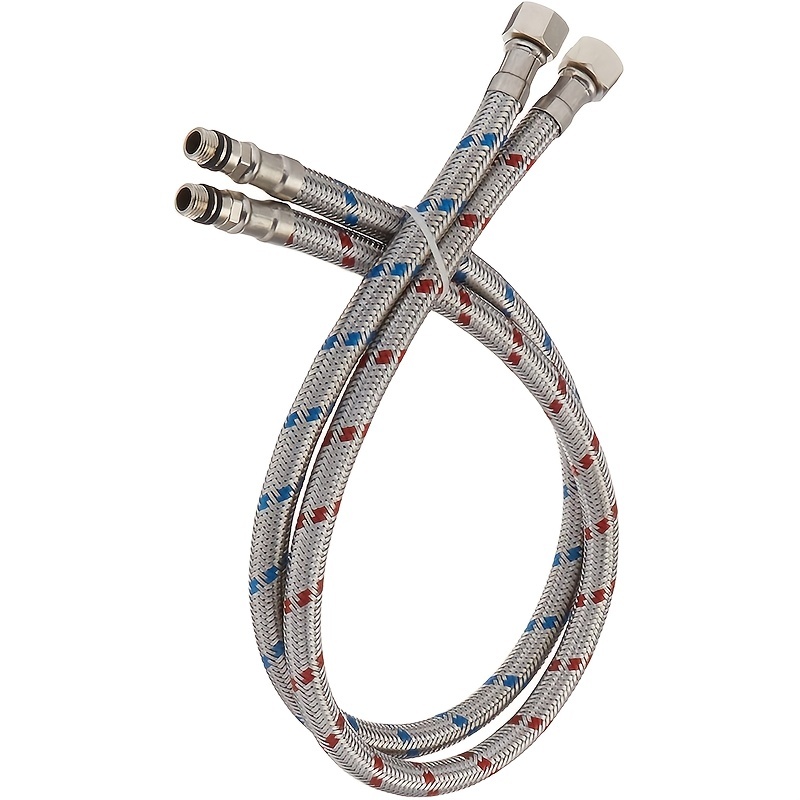 Long Bathroom Kitchen Faucet Connector Braided Stainless - Temu