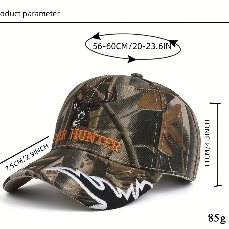 Men's Outdoor Fishing Hat Embroidery Deer Head Embroidery Sunshade Hat  Fishing Baseball Cap European And American Couple Peaked Cap
