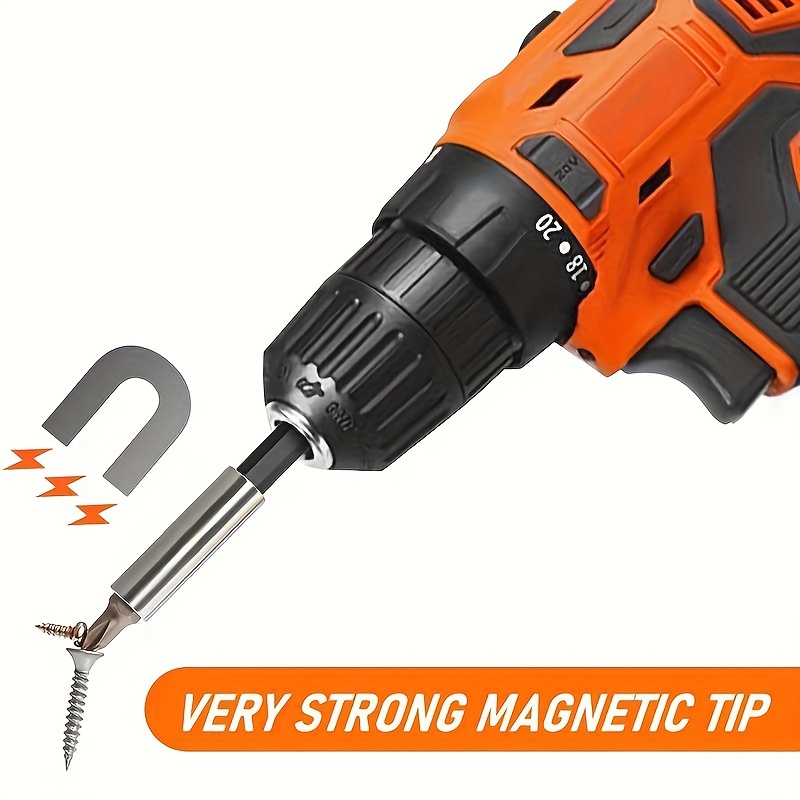 4-Piece Magnetic Drill Bit Extension Set – 1/4” Hex Quick-Release, 2” To 12” Lengths, Chrome Vanadium Steel
