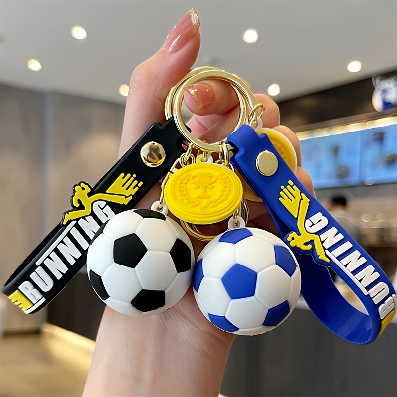 Cartoon Football Decor Keychain Cute Key Ring Bag Purse Charm Car