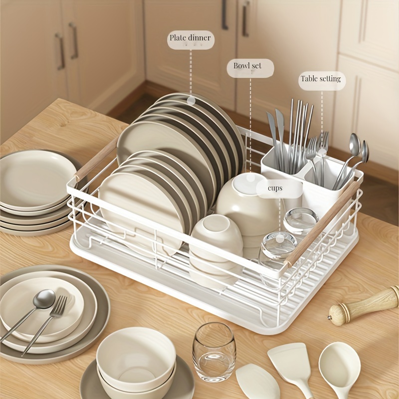 Double-layer Dish Drain Tableware Storage Rack With Lid