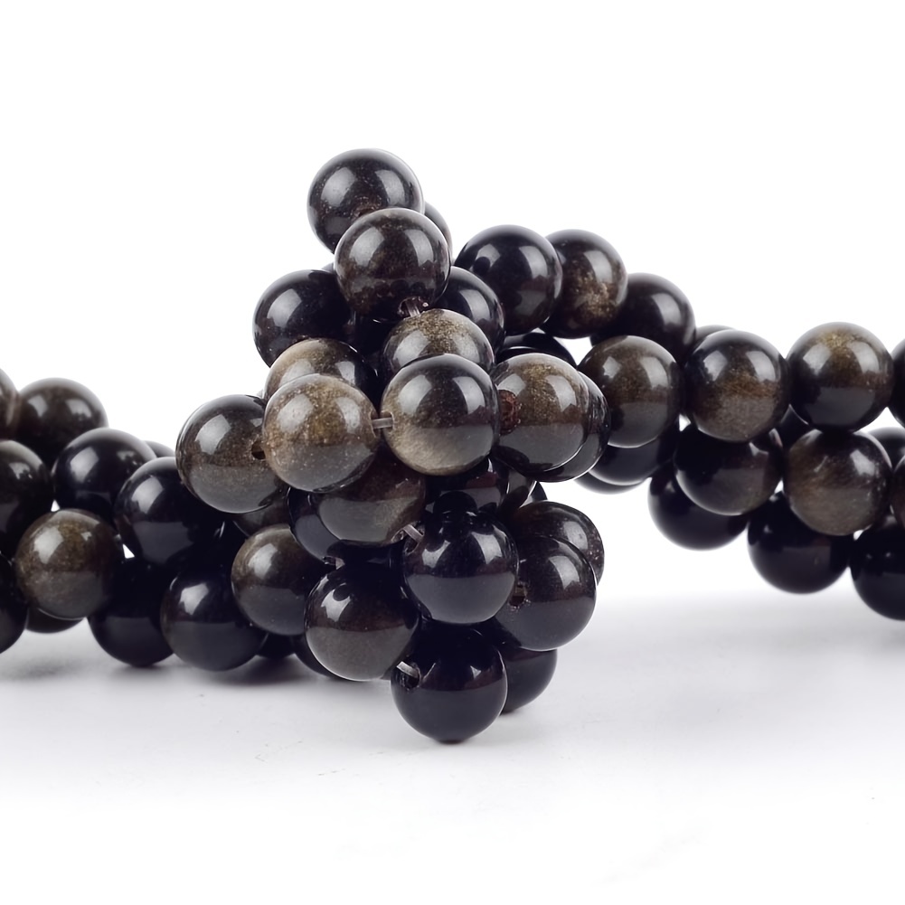 Black Obsidian Beads 4mm-12mm For Jewelry Making DIY Bracelets Necklace
