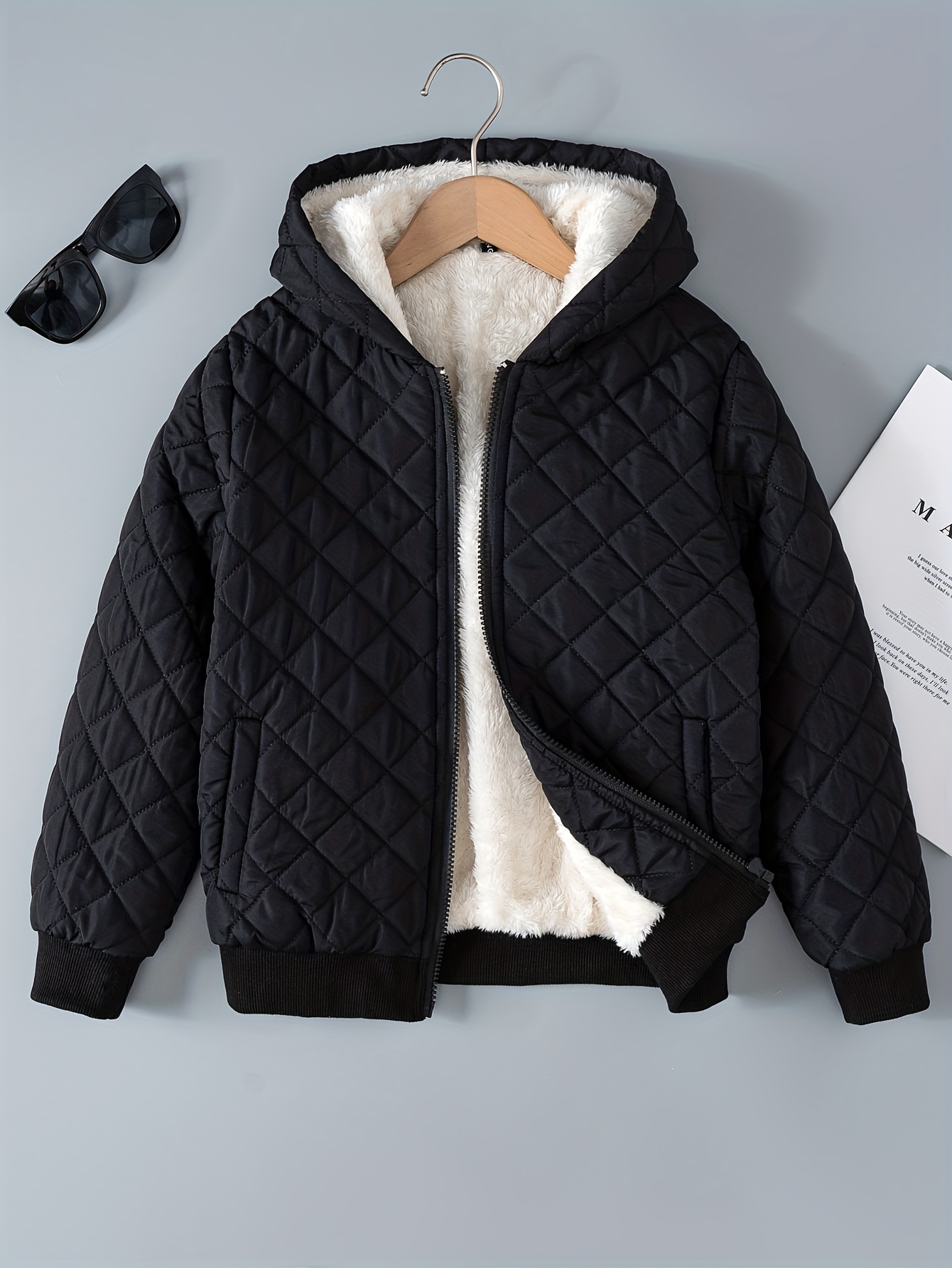 Abrigo de lana para niño, chaqueta cálida de terciopelo para niño, prendas  de vestir a cuadros