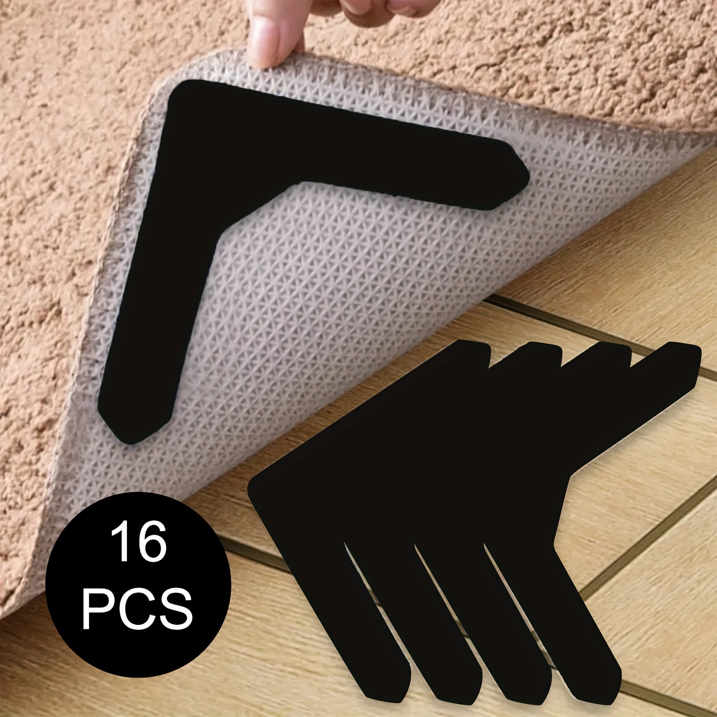  Rug Tape Carpet Corner Grippers: 10 PCS Non Slip Rug