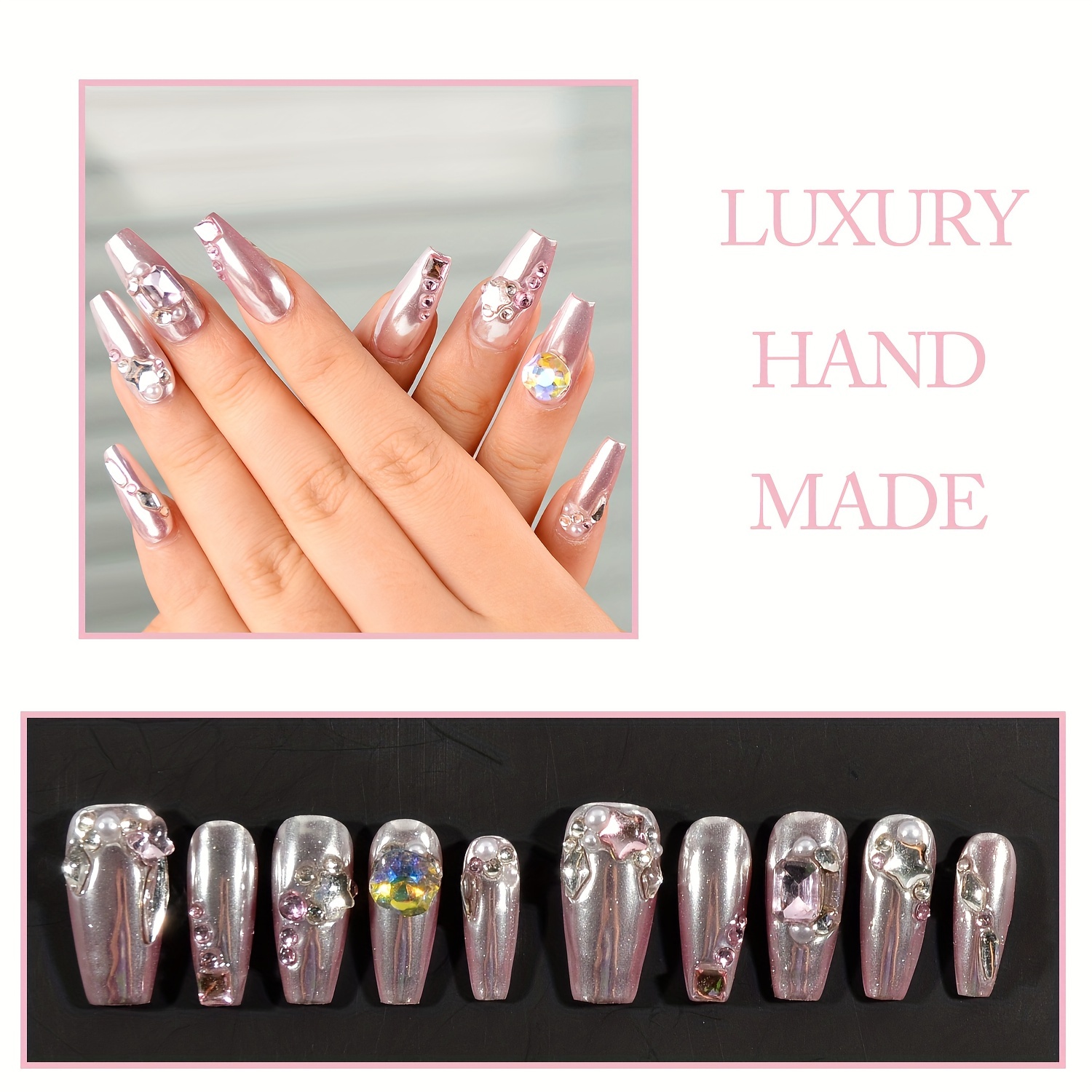 Unicorn Dust - Handmade Press-On Nail Set - Luxe by Meena