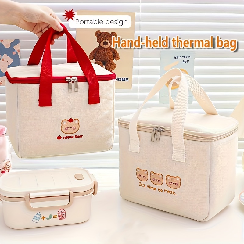 Kawaii Cute Lunch Box Bag, Portable Bento Box Handbag, Large Capacity  Insulated Lunch Bag For Home School Office - Temu