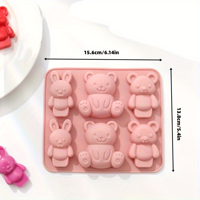 Puzzle Teddy Bear Silicone Mold, 4 x 2 inches