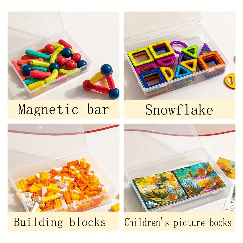 1 pièce boîte de rangement multifonctionnelle transparente avec couvercle,  anti-poussière, pour puzzle d'étudiant, jouets, petits objets, étanche,  boîte de tri et D'affichage, Mode en ligne