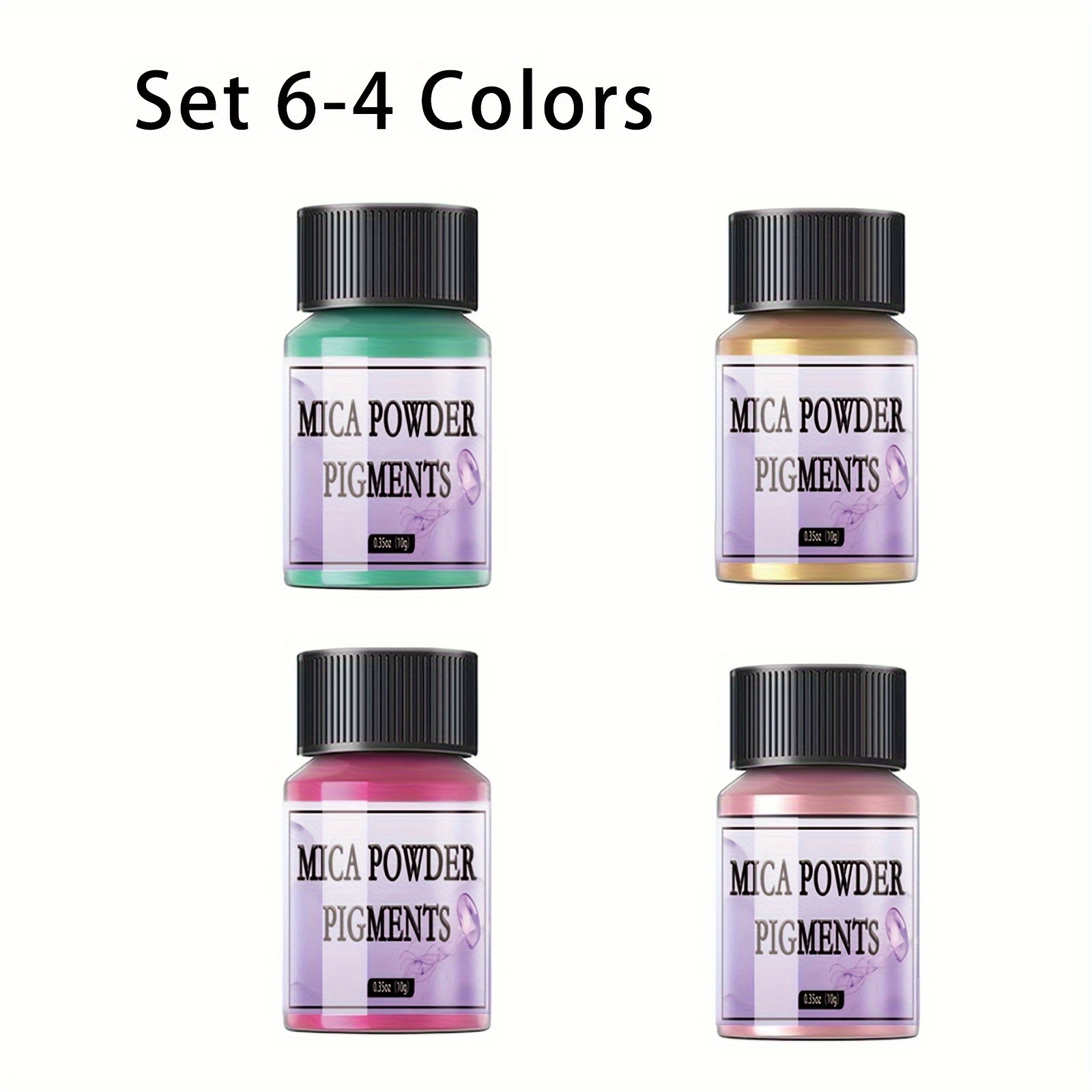 24 Colors Mica Powders 0.35oz 10g/Bottle Natural Mica Pigment