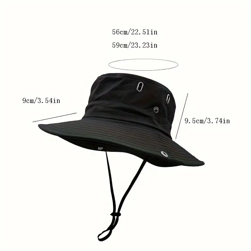 Khaki Fantasy Charm Sun Protection Hat, Men's 1pc Sunshade Big Brim Cycling Mountaineering Fishing Outdoor Bucket Hat,Temu