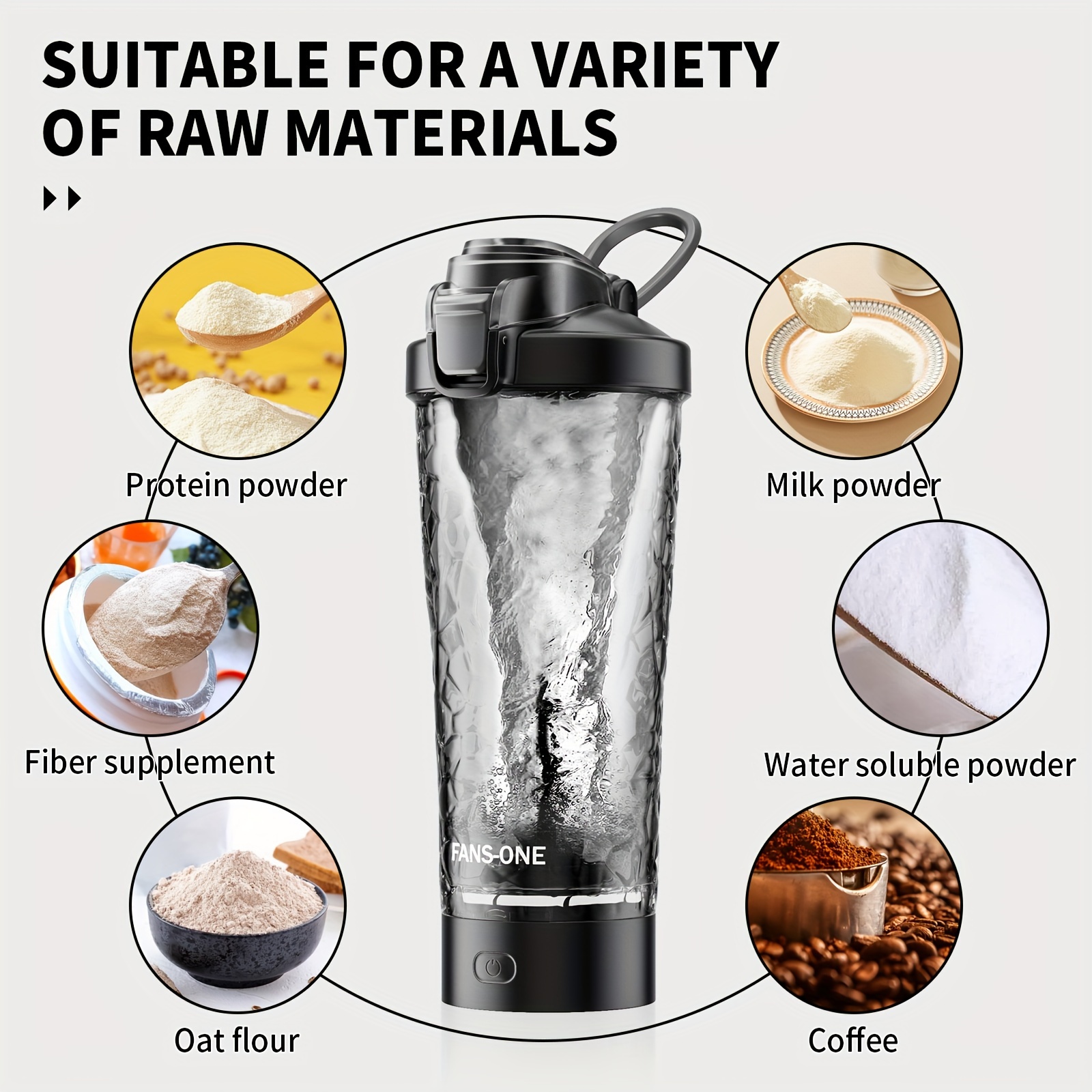 Electric Protein Shake Stirrer USB Shake Bottle Milk Coffee