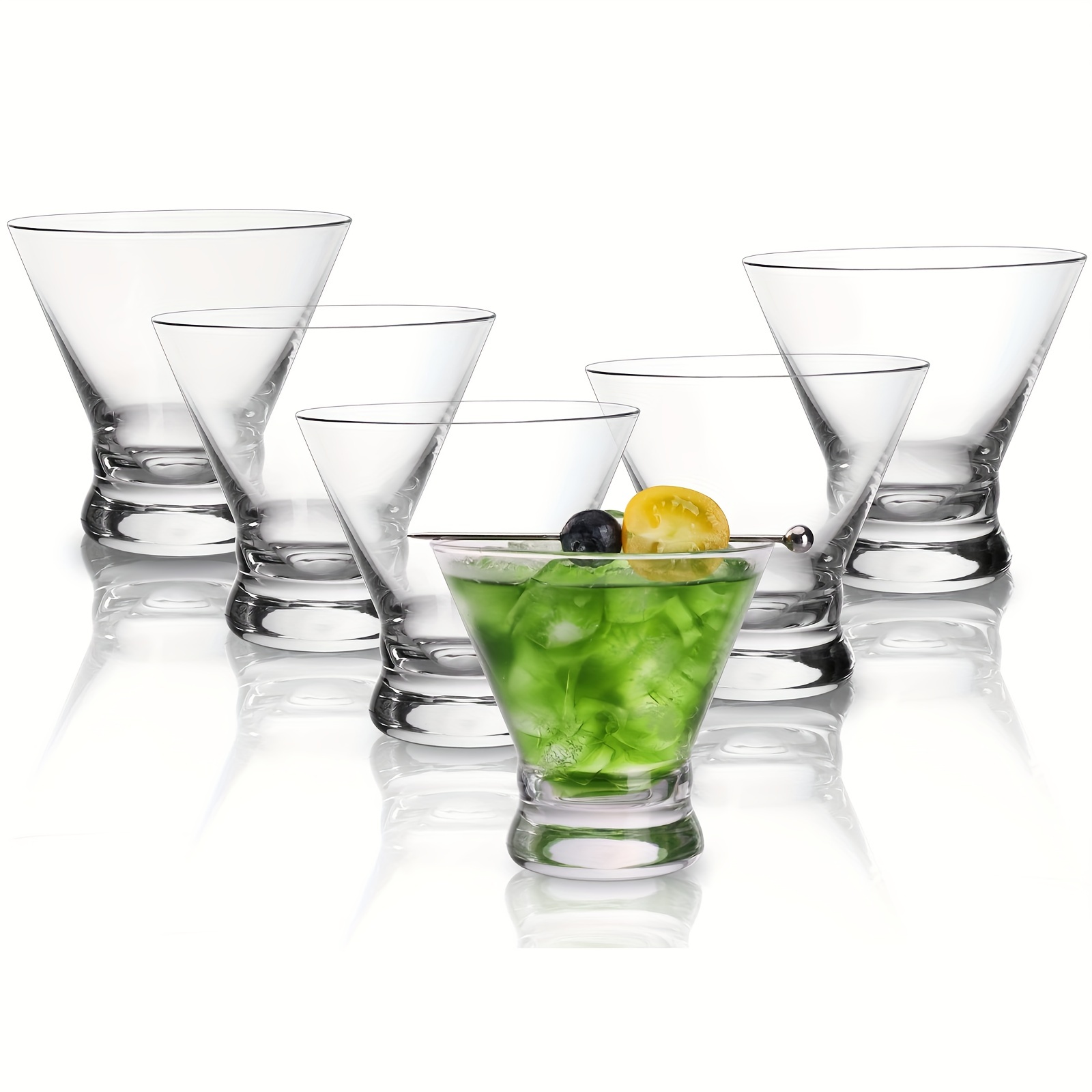 Set of 6 Martini Glasses - 8 oz Exquisite Stemless Martini Glass, Short  Cocktail Glasses, Cosmopolitan Glasses, Margarita, Whiskey, Gin, Tequila,  Scotch, Bourbon, Bar Drinking Glasses Gift Set - Yahoo Shopping